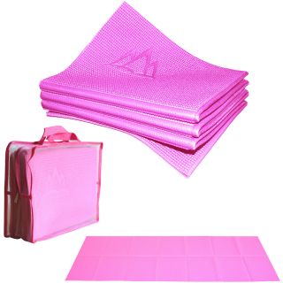 Khataland YoFoMat , Folding ECO Yoga Mat, Extra Long 72x24x1/6(4mm), Pink
