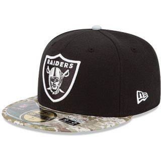 NEW ERA Mens Oakland Raiders Salute To Service Camo 59FIFTY Fitted Cap   Size
