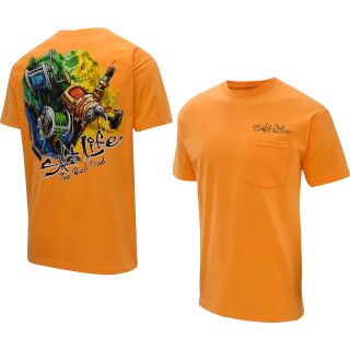 SALT LIFE Mens Painted Reels Short Sleeve T Shirt   Size Xl, Tangerine