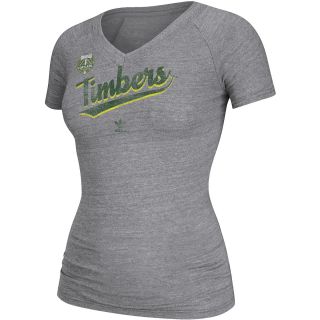 adidas Womens Portland Timbers Tri Blend Logo V Neck T Shirt   Size Large, Dk.