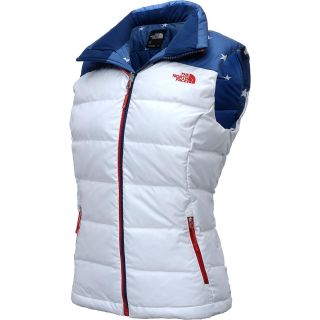 THE NORTH FACE Womens USA Nuptse Vest   Size XS/Extra Small, Estate Blue/red