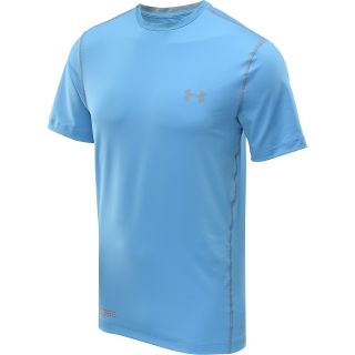 UNDER ARMOUR Mens HeatGear Sonic Fitted Short Sleeve Top   Size Xl, Blue