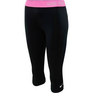 NIKE Womens Pro Capris   Size Large, Black/pink