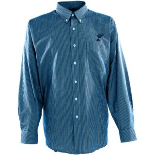 Antigua Mens St. Louis Blues Focus Cotton/Polyester Woven Mini Check Button