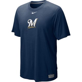 NIKE Mens Milwaukee Brewers AC Dri Fit Logo Legend Short Sleeve T Shirt   Size
