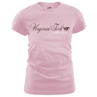 MJ Soffe Womens Virginia Tech Hokies T Shirt   Soft Pink   Size Large,