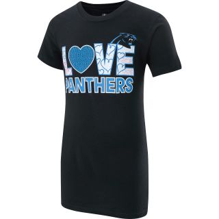 NFL Team Apparel Girls Carolina Panthers Feel The Love Short Sleeve T Shirt  