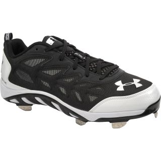 UNDER ARMOUR Mens Spine Metal Low Baseball Cleats   Size 11, Black/white