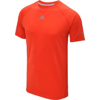 adidas Mens Climacool Run Short Sleeve T Shirt   Size Small, Red