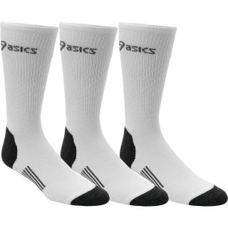 ASICS Mens Hydrology Crew Socks   3 Pack   Size Large, White/grey
