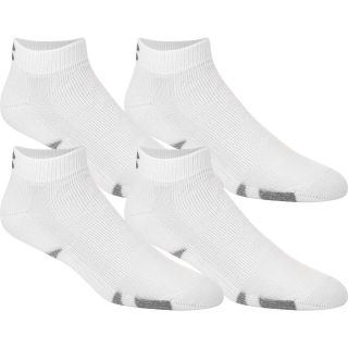 UNDER ARMOUR Mens HeatGear Training Lo Cut Socks, 4 Pack   Size Medium, White