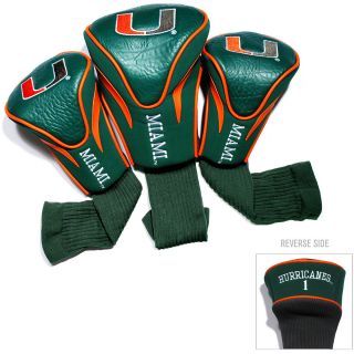 Team Golf University of Miami Hurricanes 3 Pack Contour Head Covers