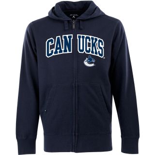 Antigua Mens Vancouver Canucks Full Zip Hood Applique Sweatshirt   Size