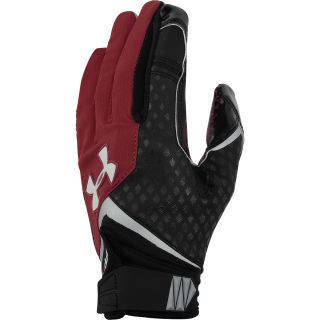 UNDER ARMOUR Adult Nitro Football Gloves   Size Medium, Maroon/black