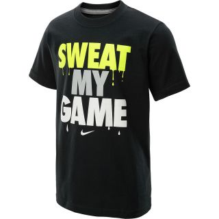 NIKE Boys Sweat My Game Short Sleeve T Shirt   Size Medium, Black/dark Grey