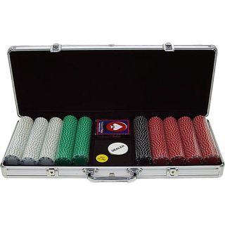 Trademark Poker 500 11.5 Gram Suited Chips in Silver Aluminum Case (10 1080 
