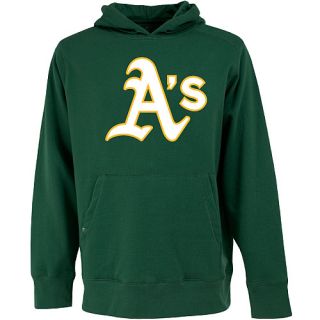 Antigua Mens Oakland Athletics Signature Hood Applique Pullover Sweatshirt  