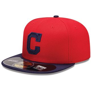 NEW ERA Mens Cleveland Indians Diamond Era 59FIFTY Tech BP Cap   Size 7.5, Red