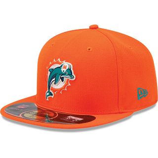 NEW ERA Mens Miami Dolphins Official On Field 59FIFTY Fitted Cap   Size 7.375,