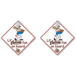 Team ProMark Houston Astros Lil Fan on Board Sign 2 Pack with Suction Cup