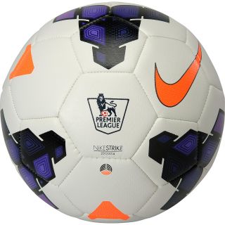 NIKE Strike Premier League Soccer Ball   Size 3, White/purple