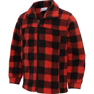 COLUMBIA Boys Zing II Fleece Jacket   Size Small, Red Lumberjack