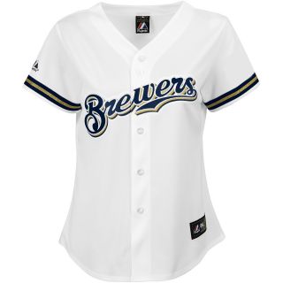 Majestic Athletic Milwaukee Brewers Jonathan Lucroy Womens Replica Home Jersey