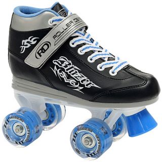 Roller Derby Blazer Boys Lighted Wheel Quad Skate   Size 2, Black/blue (1369 