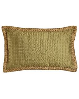 Sage Silk Pillow with Beading, 12 x 21