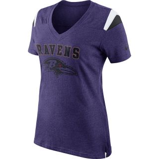 NIKE Womens Baltimore Ravens V Neck Fan Top   Size XS/Extra Small,