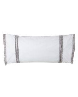 White Pillow with Petite Ruffle Trim, 14 x 28