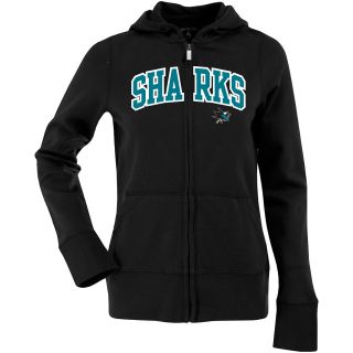 Antigua Womens San Jose Sharks Signature Hood Applique Full Zip Sweatshirt  