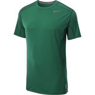 NIKE Mens Pro Combat Fitted Short Sleeve T Shirt   Size Xl, Gorge Green/grey