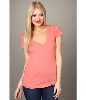 Hurley Solid Perfect V Neck Heathered Tee Juniors Womens Clothing (Orange)