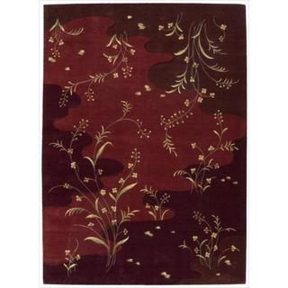 Chambord Flowing Stream Floral Burgundy Rug (79 X 1010)