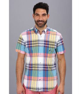 Nautica Colorful Madras S/S Woven Shirt Mens Short Sleeve Button Up (Green)