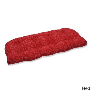 Pillow Perfect Wicker Loveseat Cushion With Bella dura Conran Fabric