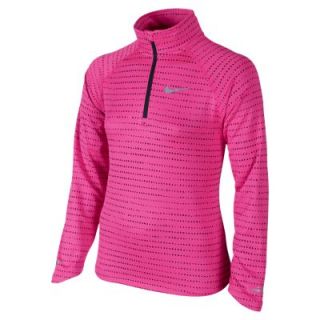 Nike Element Half Zip Long Sleeve Girls Running Top   Hyper Pink