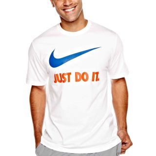 Nike Just Do It Swoosh Tee, White, Mens