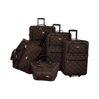 American Flyer Pemberly Buckles 5 pc. Expandable Upright Luggage Set, Chocolate