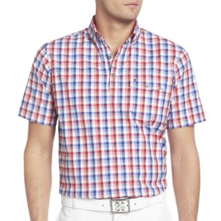 Izod Golf Plaid Popover Top, Red