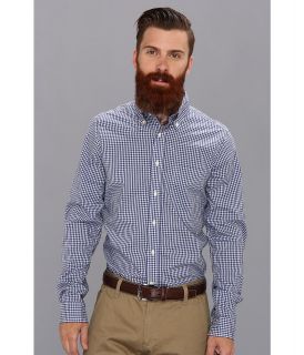 Gant Rugger Imported Fabric Gingham Hugger Original Button Down Mens Long Sleeve Button Up (Blue)