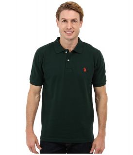 U.S. Polo Assn Solid Polo with Small Pony Mens Short Sleeve Knit (Black)