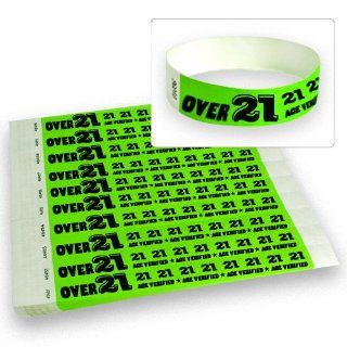 Over 21 Green   Wristco 3/4" Tyvek Wristbands   500 Ct.  Party Wristbands 