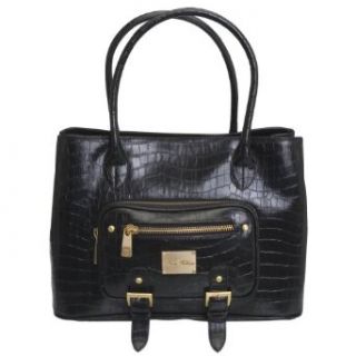 Paris Hilton Handbags   Croco Dream Black Handbag Top Handle Handbags Clothing