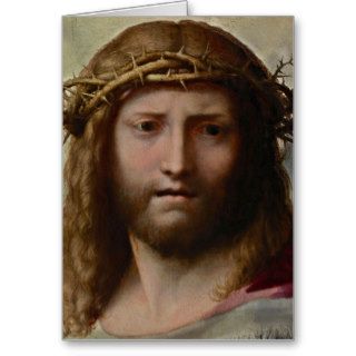 Jesus and Crown of Thorns Greeting Card