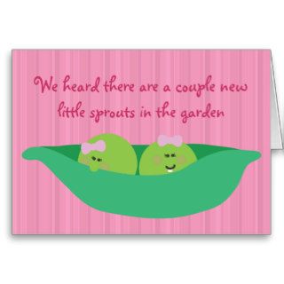 Pea Pod Pals New Baby Girls Congratulations Card