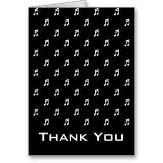 White Music Notes Modern Thank You Greeting Card