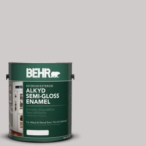 BEHR 1 gal. #AE 49 Polished Silver Semi Gloss Enamel Alkyd Interior/Exterior Paint 390001