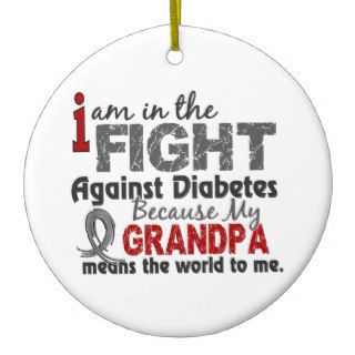 Grandpa Means World To Me Diabetes Christmas Tree Ornament